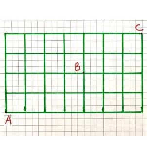 Math puzzle: An ant moves on the grid lines from A to C via a shortest path. What is the probability it will pass through B?