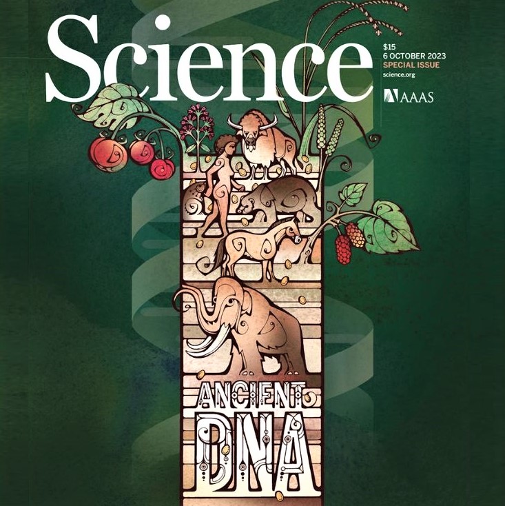 Cover image of a special issue of Science magazine: Ancient DNA