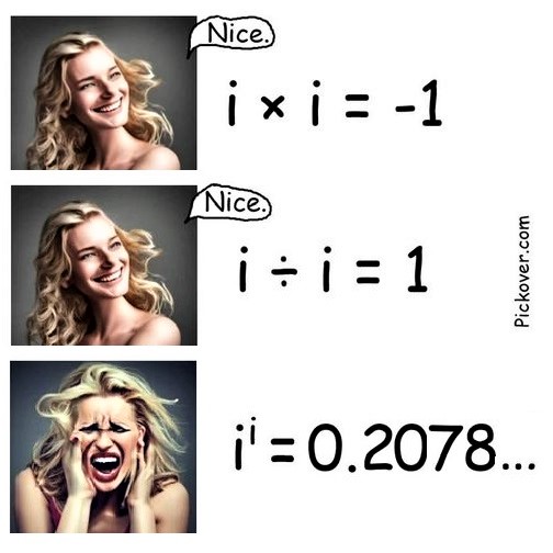 Math humor: Weirdness of the number i