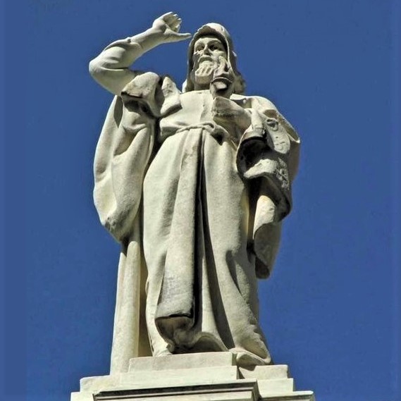 Zoroaster statue by Edward Potter, installed in the 1950s atop New York's Appellate Court, Madison Square Park, Manhattan