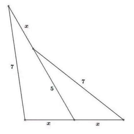 Math puzzle: Find the length x