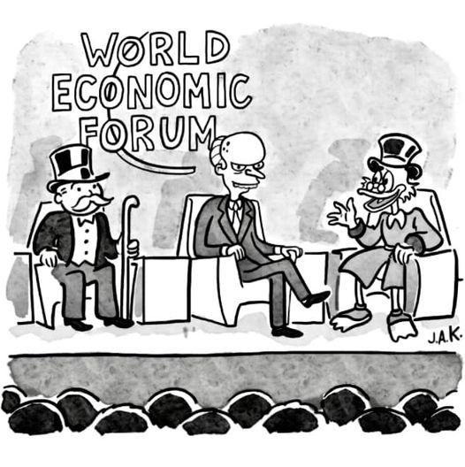 Cartoon: 'Everyone on this stage is committed to a future of net-zero income-tax payments'