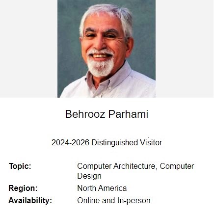 My reappointment as IEEE Computer Society Distinguished Visitor for the 3-year term, 2024-2026