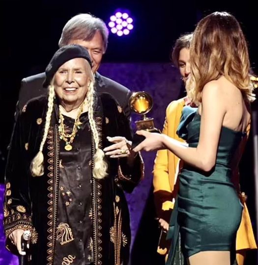 Joni Mitchell, 80, offered an emotional rendition of 'Both Sides Now, at her first-ever performance on the Grammys stage