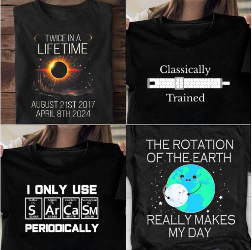 A few nerdy T-shirt messages: Batch 1