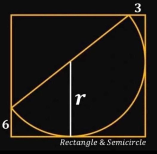 Math puzzle: Find the radius r of the semicircle inside the square