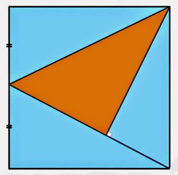 Math puzzle: What fraction of the square's area is shaded Orange?