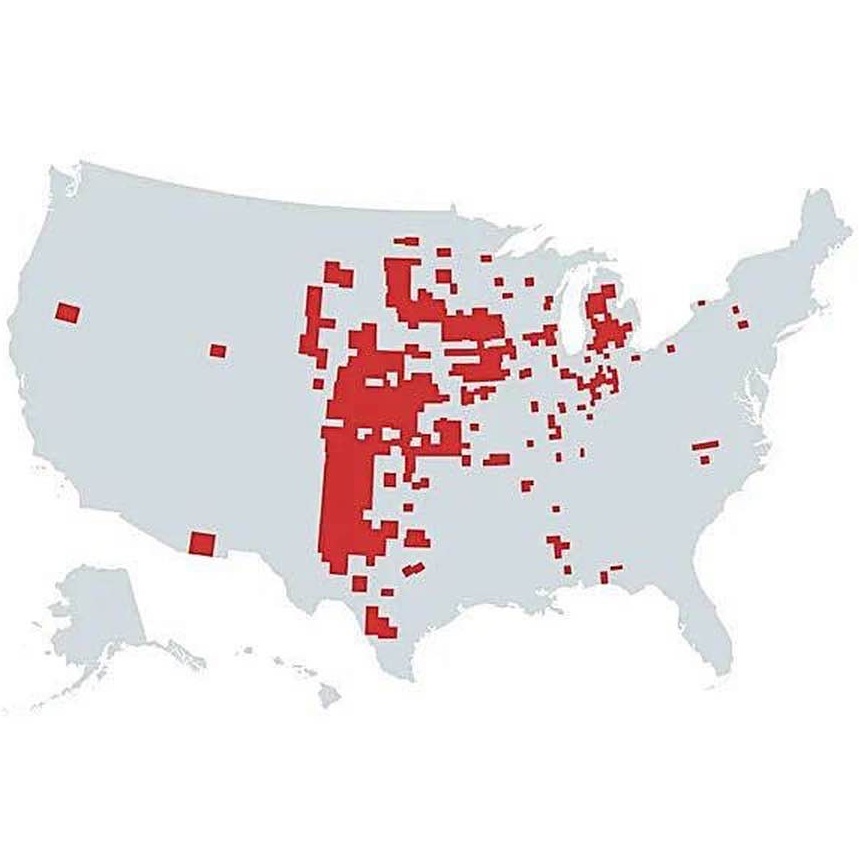 All United States counties that are rectangular in shape