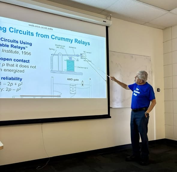 A shot of me, lecturing in class today