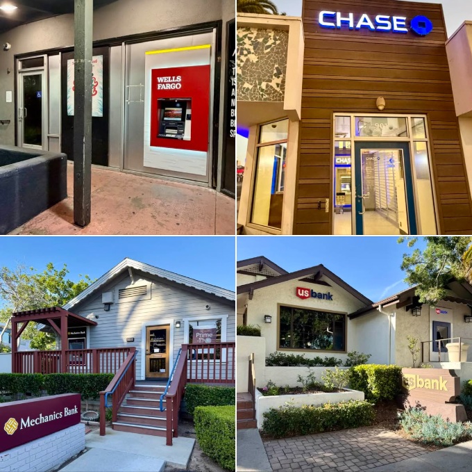 Four bank branches I photographed in smaller communities during my daily walks