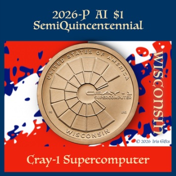 The innovative supercomputer Cray-1, introduced in 1976, is celebrated with a new US $1 coin