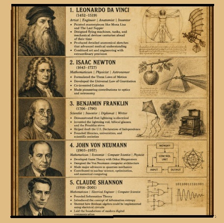World's five greatest polymaths