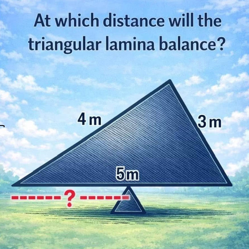 Math puzzle: Find the point of balance in the right triangle shown
