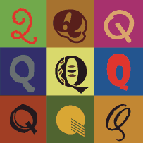The letter Q in different typefaces