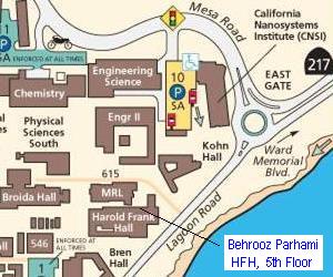 Map of the east end of the UCSB campus